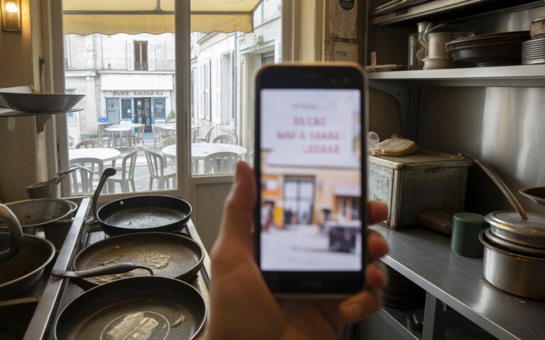 Cuisine restaurant, casseroles, salle vide, défi.