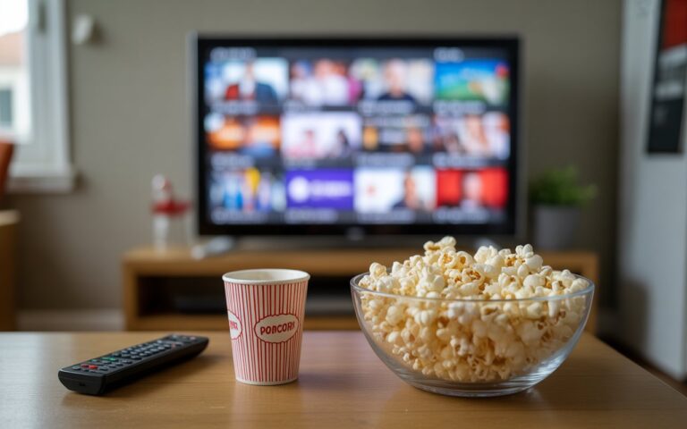 Salon jeudi soir, télécommande et télé floue
