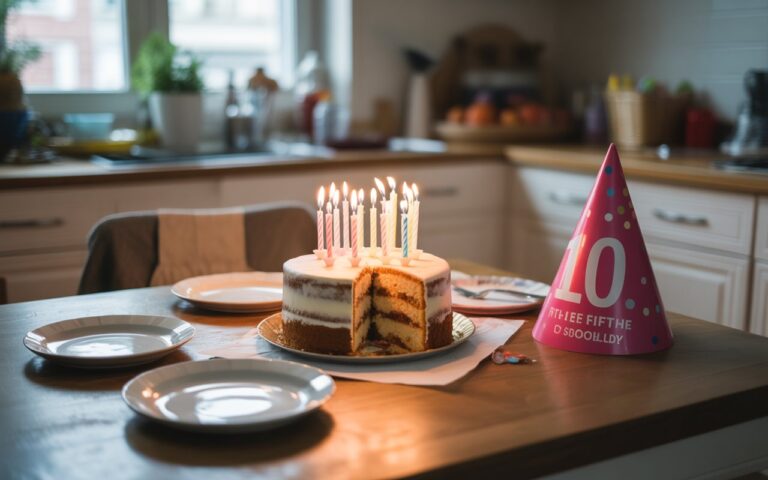 Gâteau d'anniversaire avec bougies éteintes