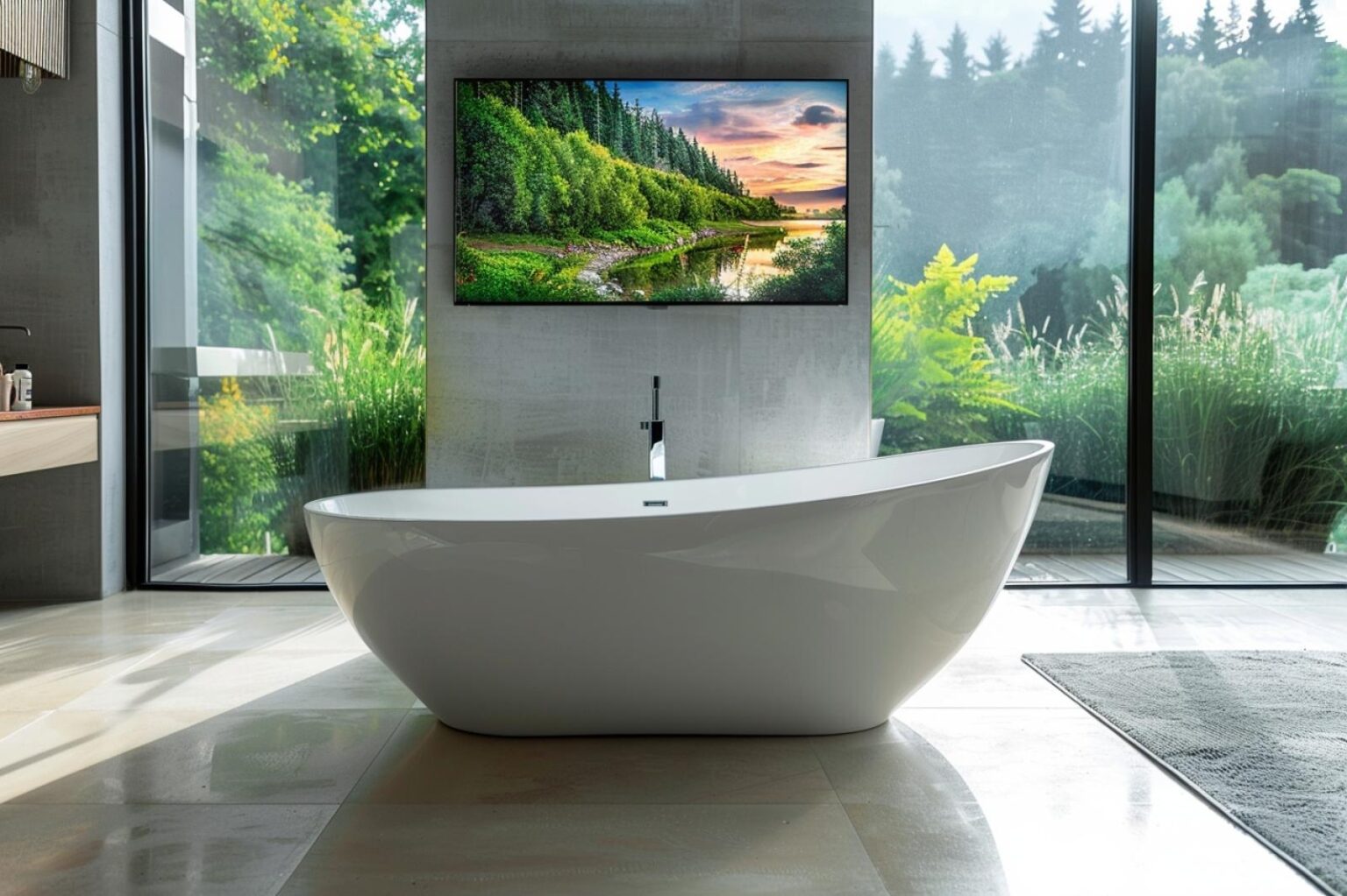 Où placer la télé dans une salle de bain ?